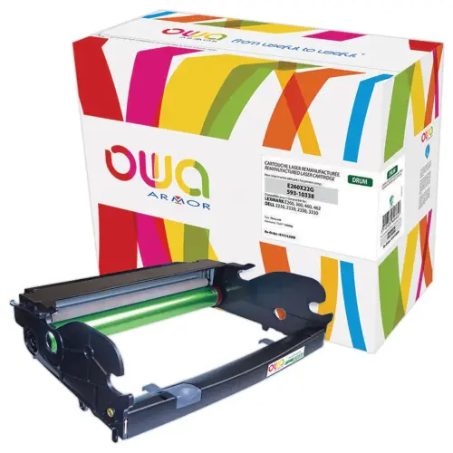 Tambour &eacute;q. LEXMARK E260X22G, DELL 593-10338 - Noir - OWA 