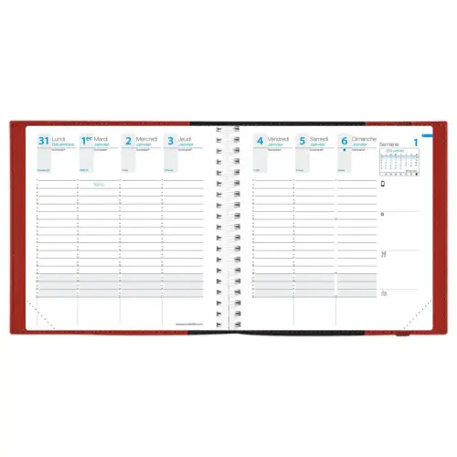 Agenda semainier Time Life - 16x16 cm - Cuivre - Janvier à décembre - QUO VADIS