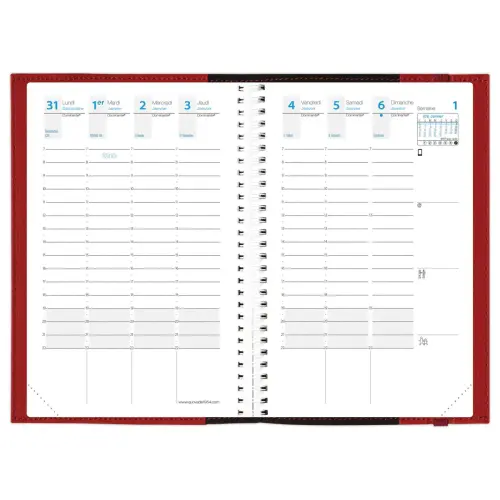 Agenda semainier Time Life - 10x15 cm - Cuivre - Janvier à décembre - QUO VADIS