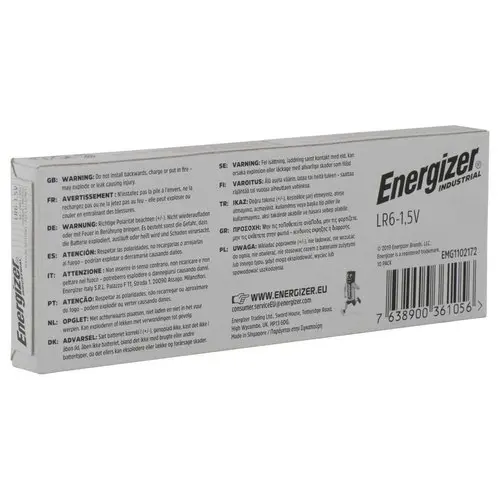 10 Piles alcalines Energizer Industrial - pack de 10 