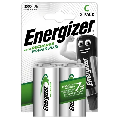 2 Piles rechargeables Power Plus LR14 ( C ) - 1,2 Volts - ENERGIZER 