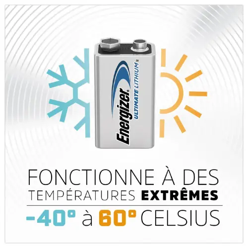 Pile Ultimate Lithium 6LR61 - 9Volts - ENERGIZER 