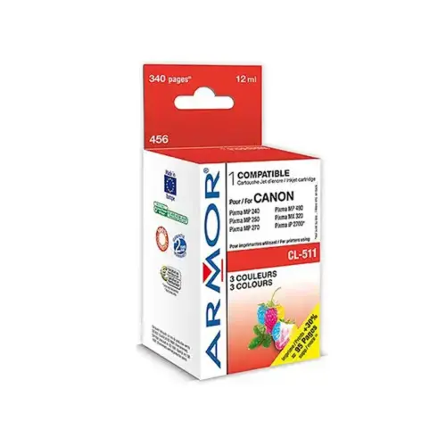 Cartouche Armor 3 couleurs compatible CANON CLI511