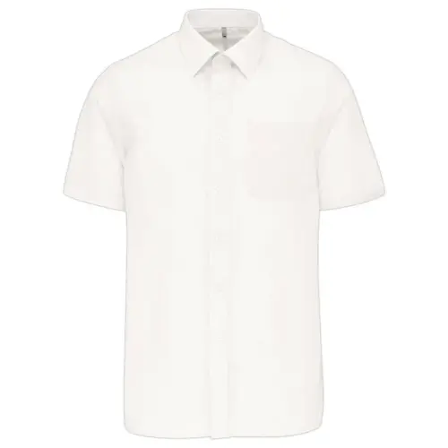 Chemise popeline polycoton homme - Manches courtes - Taille XXL - Blanc