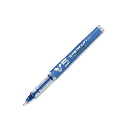 Stylo roller pointe aiguille rechargeable - bleu - V5 PILOT 