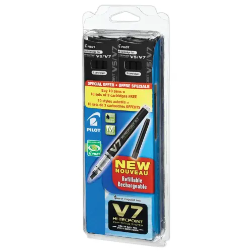 Stylo roller rechargeable V7 - Ecriture moyenne - Noir - PILOT 