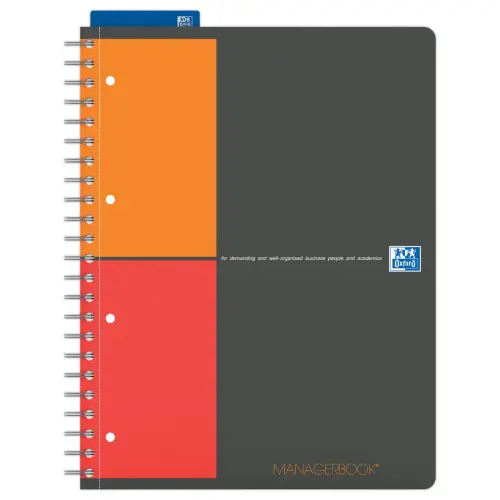 Cahier A4 Managerbook Ligné 6 mm 5x5 80g - Oxford