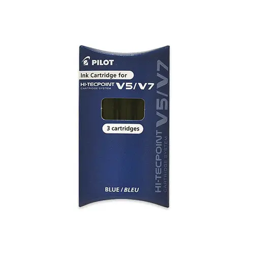 3 Recharges pour stylo V5 / V7 rechargeable PILOT - Bleu 