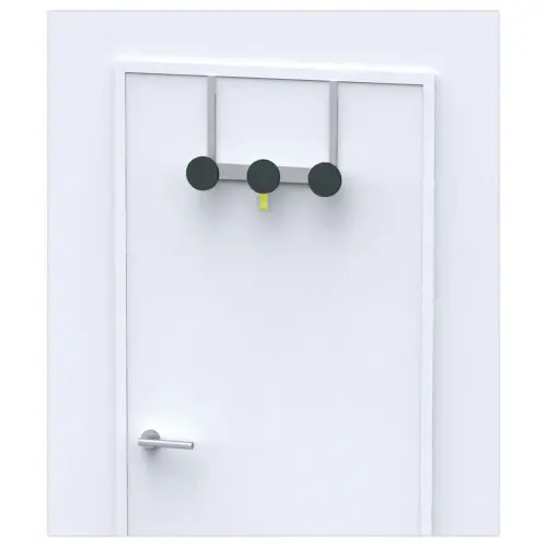 Patère de porte Triple - métal et noir - ALBA
