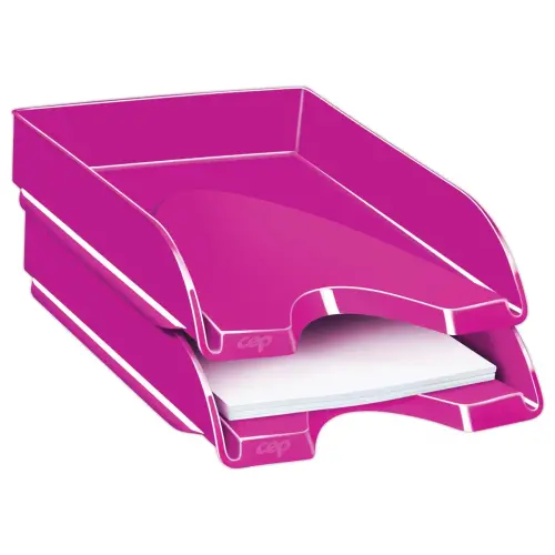 Corbeille &agrave; courrier Pro Gloss - Rose - CEP 