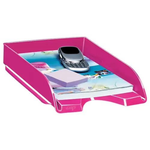 Corbeille &agrave; courrier Pro Gloss - Rose - CEP 