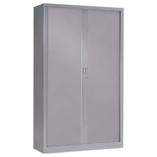 Armoire haute &agrave; rideaux - 198 x 120 cm - Alu 
