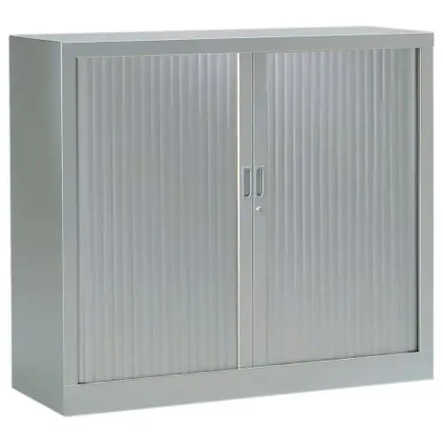 Armoire basse &agrave; rideaux - 100 x 120 cm - Alu 