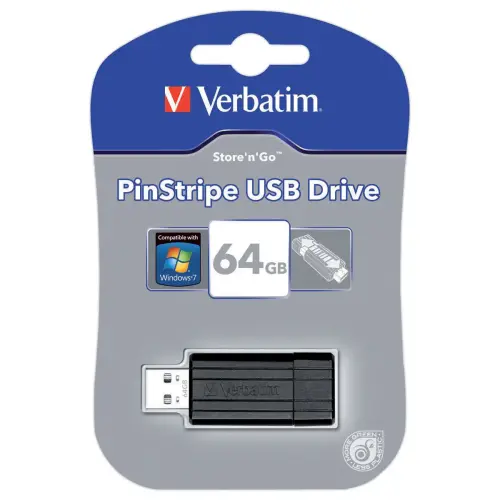 Cl&eacute; USB Pinstripe 2.0 - 64 Go - VERBATIM 