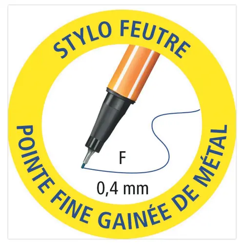 20 Stylos-feutres point 88 - Pointe fine - Etui ColorParade - STABILO + 1 pochette de 3 feutres Boss mini offerte