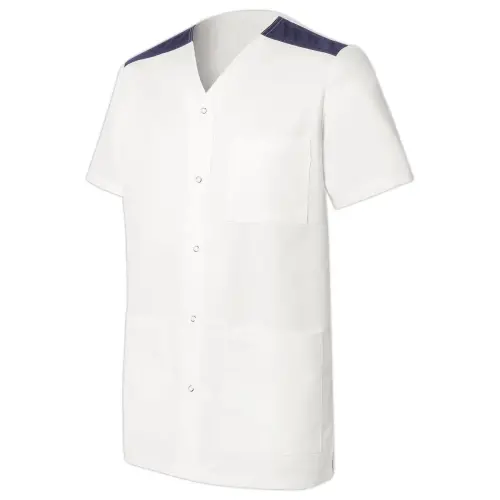 TUNIQUE MÉDICALE MANCHES COURTES F VALENTINE HASSON–BLANC MARINE–T.5