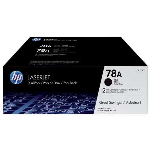 2 Toners HP 78A LaserJet - CE278AD - Noir - HP 