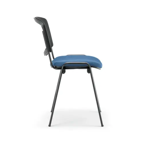 Chaise confort Iso - Assise bleu gris et dossier r&eacute;sille noir 