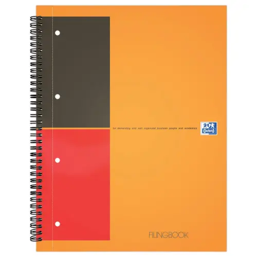 Cahier A4+ Filingbook - Ligné 6 mm - 80g - Oxford International