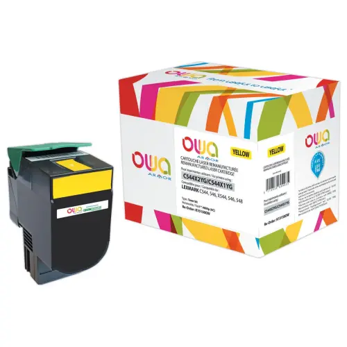 Toner &eacute;quivalent Lexmark C544X2YG - Jaune - Owa 