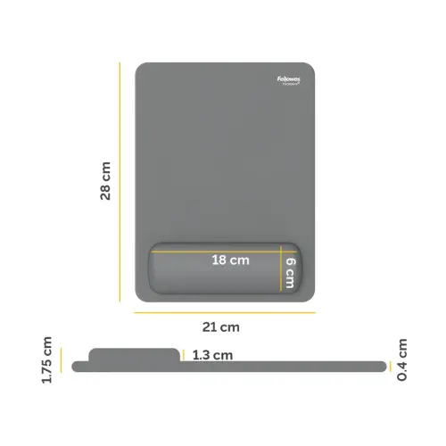 Tapis souris repose-poignet XL Breyta - Gris - FELLOWES 