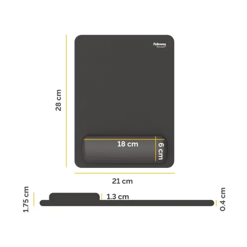 Tapis souris repose-poignet XL Breyta - Noir - FELLOWES 