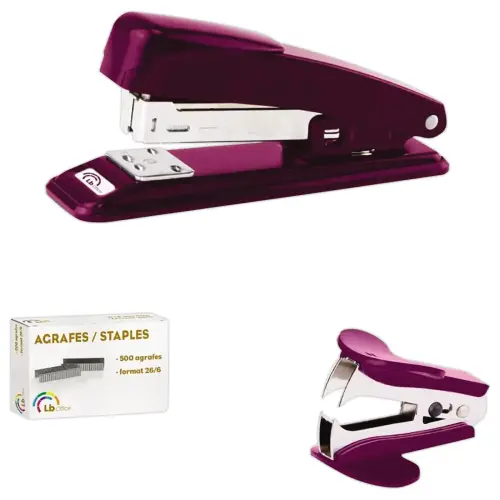 Kit agrafage 3 pièces : Agrafeuse, agrafes, ôte agrafes