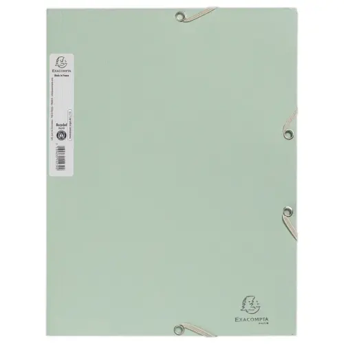 Chemise élastique 3 rabats - Carte recyclée - Vert sauge - EXACOMPTA