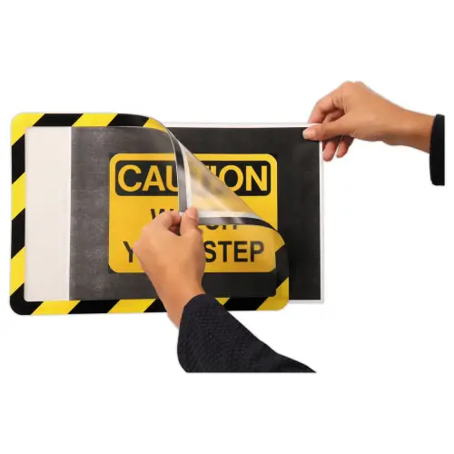 2 Pochettes repositionnables A4 pour affichage TARIFOLD - Jaune & noir