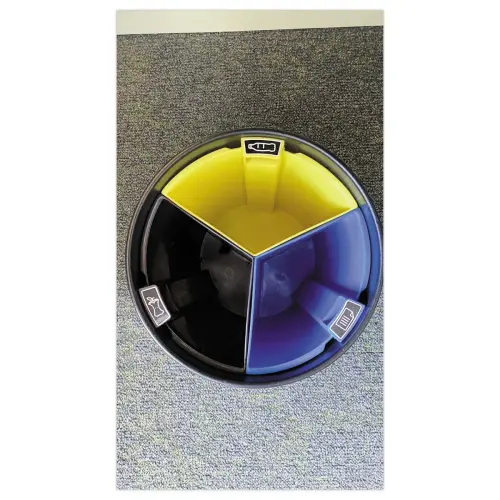 Corbeille tri sélectif - 3 compartiments - 13L - Noir
