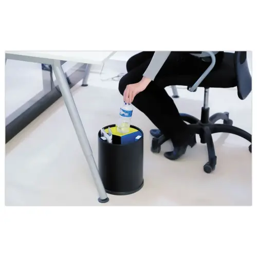 Corbeille tri sélectif - 3 compartiments - 13L - Noir