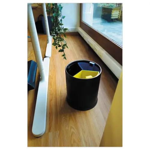 Corbeille tri sélectif - 3 compartiments - 13L - Noir