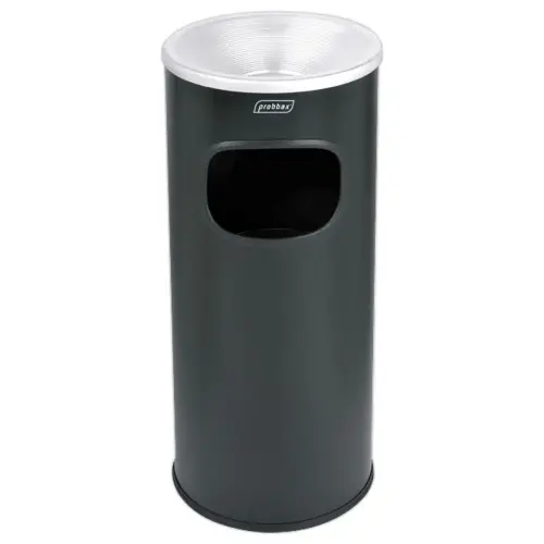 Cendrier avec corbeille - 30L - Noir - PROBBAX