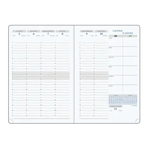 Agenda semainier Winner - 15 x 21cm - Septembre à septembre - Noir - EXACOMPTA