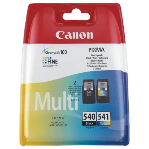 2 Cartouches jet d'encre CANON noire PG540 et 3 couleurs CL541 