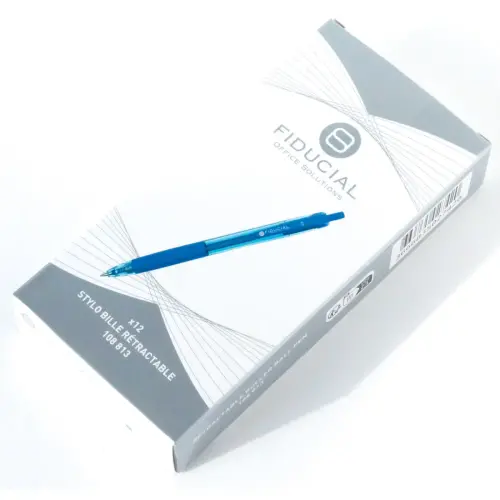 Stylo bille rétractable - Avec grip - Ecriture moyenne - Bleu - FIDUCIAL