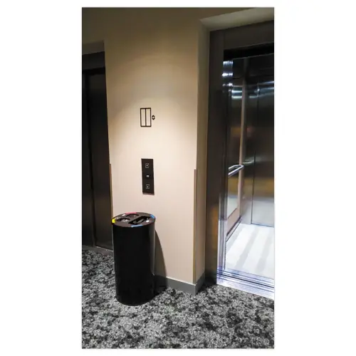 Collecteur tri s&eacute;lectif  - 3 compartiments - 60L - Noir. 