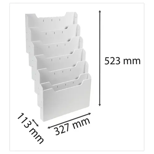 Trieur mural modulable - Horizontal - 6 compartiments - Gris - EXACOMPTA