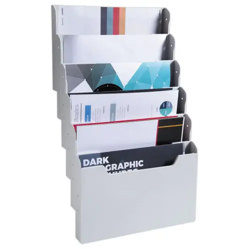 Trieur mural modulable - Horizontal - 6 compartiments - Gris - EXACOMPTA