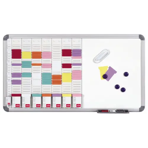 Kit planning à fiches T - 8 colonnes - 24 fentes - NOBO