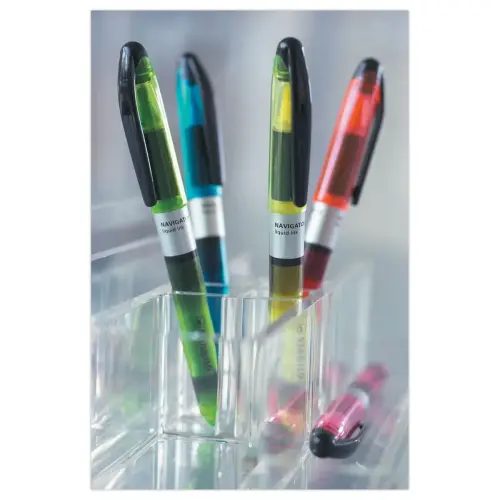 4 Surligneurs NAVIGATOR - Encre liquide - Pointe biseautée - Assortis - STABILO