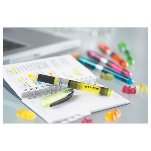 4 Surligneurs NAVIGATOR - Encre liquide - Pointe biseautée - Assortis - STABILO