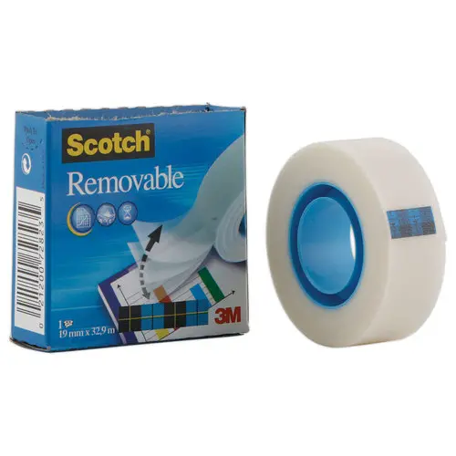 Rouleau d'adhésif invisible et repositionnable - SCOTCH Magic 811 - 33 m x 19 mm