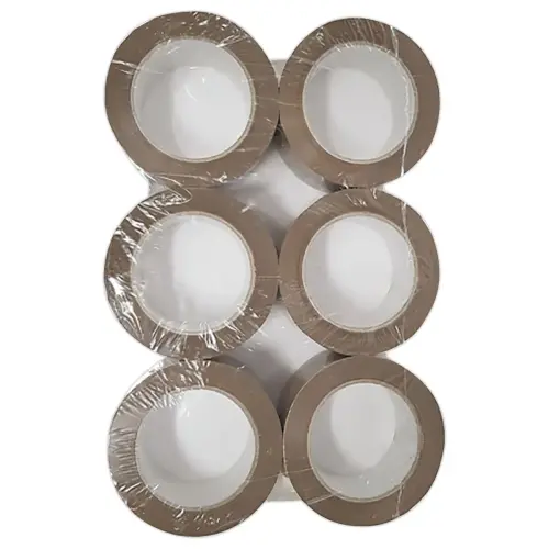 6 Adhésifs plastique économique - 66 m x 48 mm - Havane