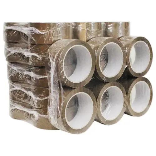 6 Adhésifs plastique économique - 66 m x 48 mm - Havane