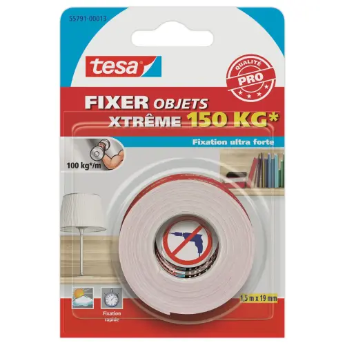 Rouleau de mousse adhésive double face - 1,5 m x 19 mm - Extra fort - TESA