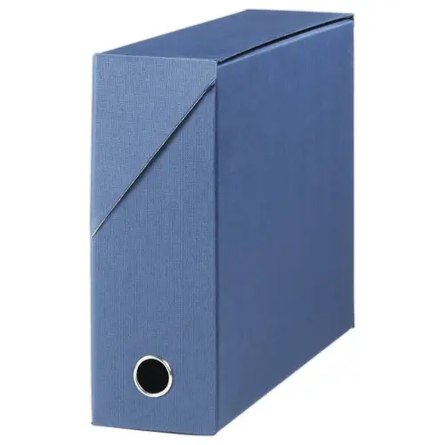 Boite de transfert - Toilée - Dos 9 cm - Bleu - OXFORD