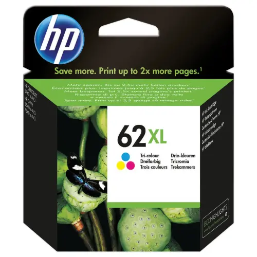 Cartouche d'encre 3 couleurs 62XL C2P07AE - HP