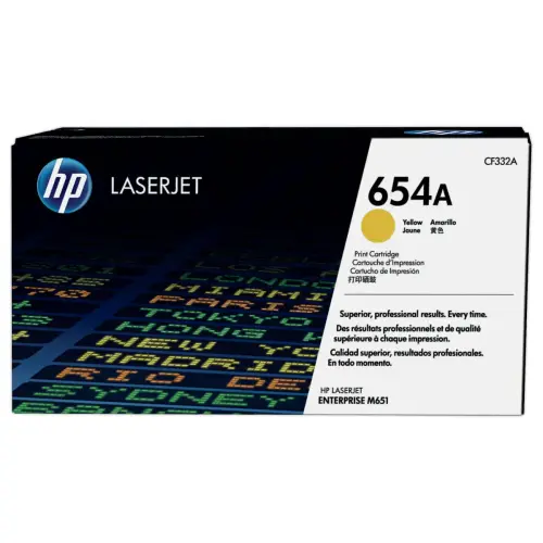HP 654A CF332A toner jaune