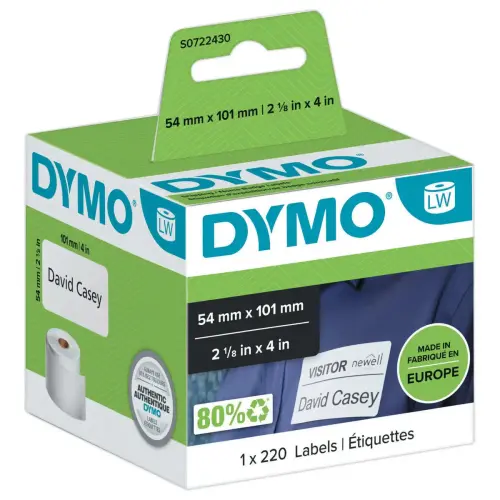 rouleau de 1 000 étiquettes blanches DYMO LabelWriter multi-usages - 13 x 25 mm